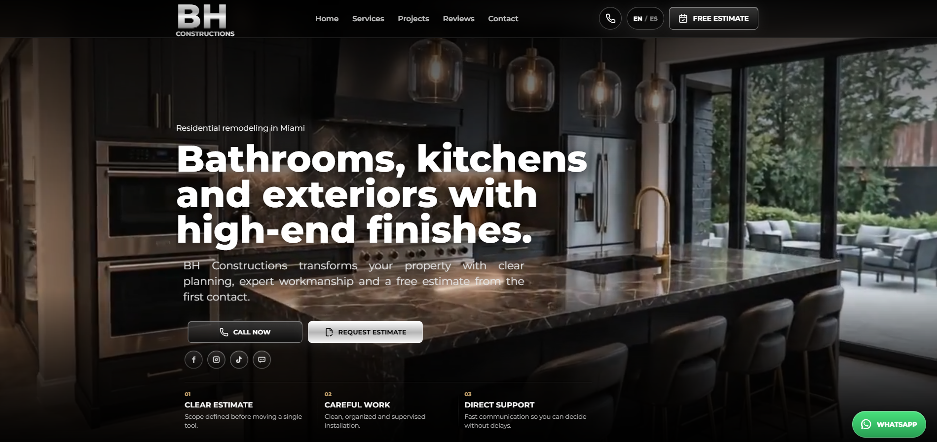 BH Constructions LLC website preview