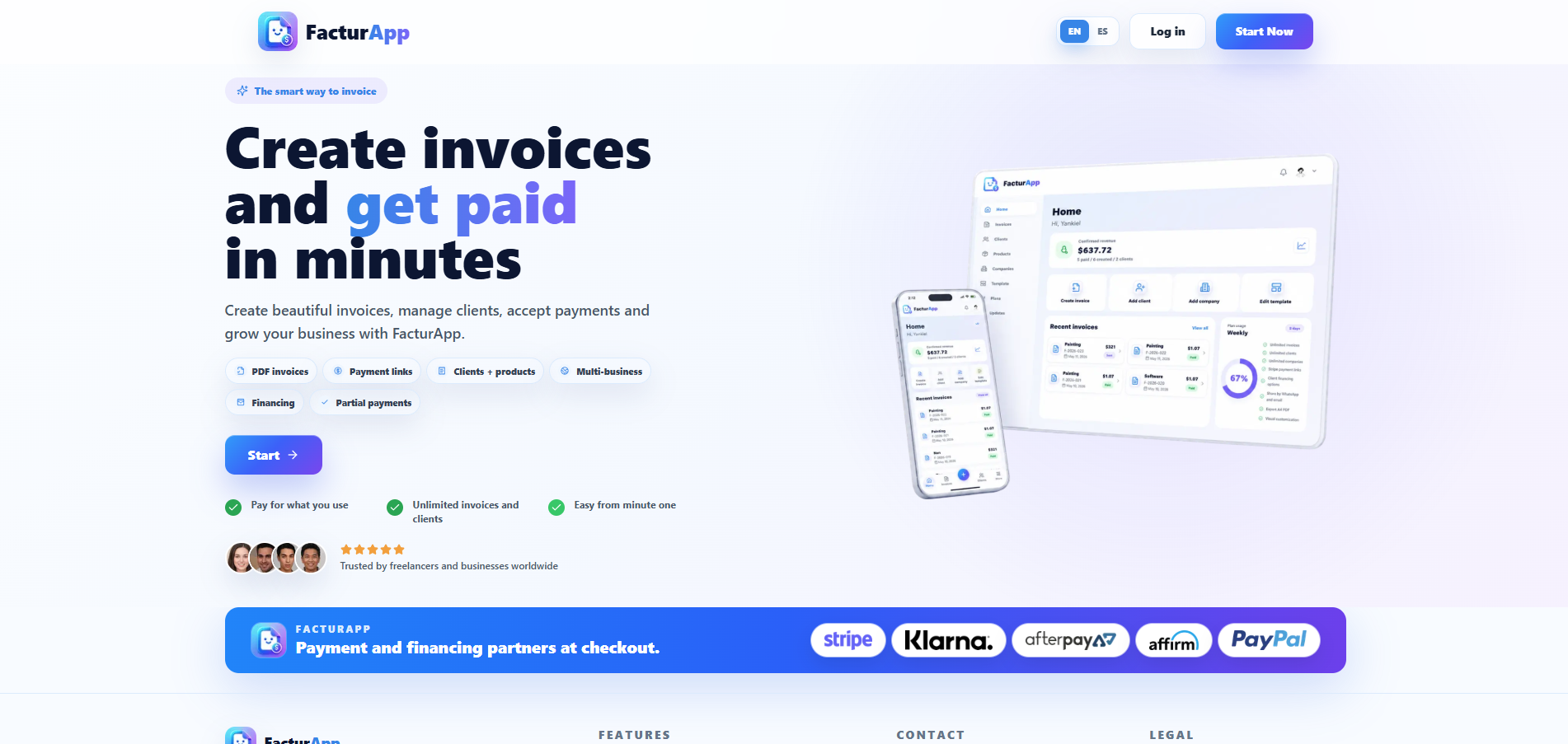 FacturApp website preview