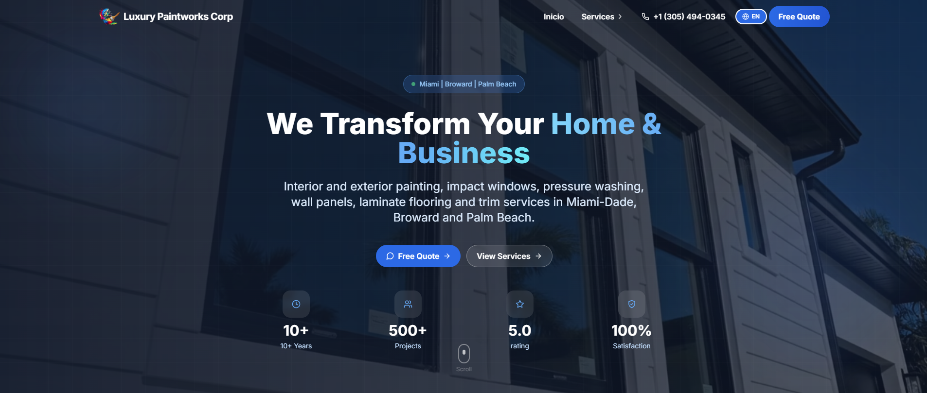 Luxury Paintworks Corp website preview