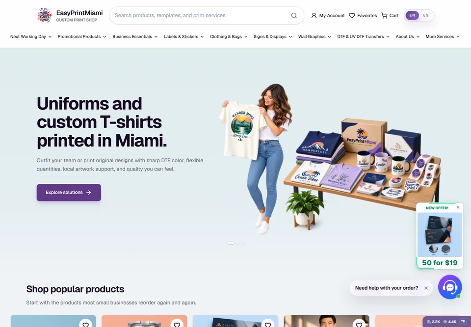 EasyPrint Miami website preview