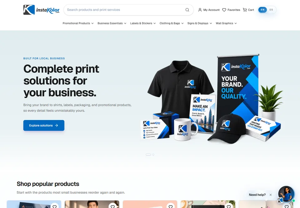 InstaKolor website preview
