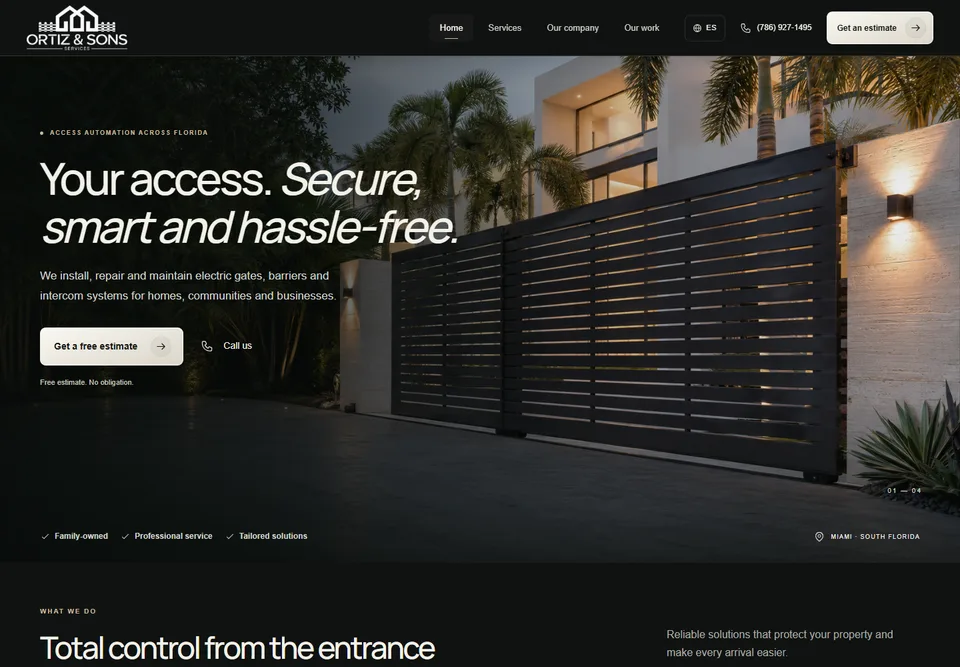 Ortiz & Sons website preview